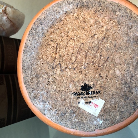 Vintage Orange Pottery Clay World Bazzar Vase - Picture 4 of 6